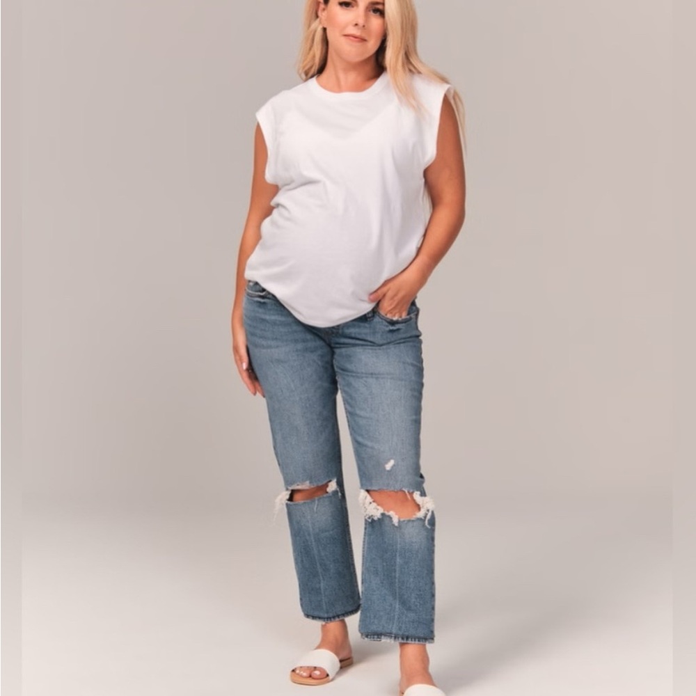 Abercrombie maternity ankle straight jeans